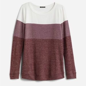 Pink Clover Macy Mixed Material Colorblock Knit Top